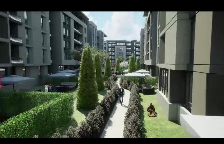 شقه 120 متر (2 غرفه )الحي السادس علي محور العبور 